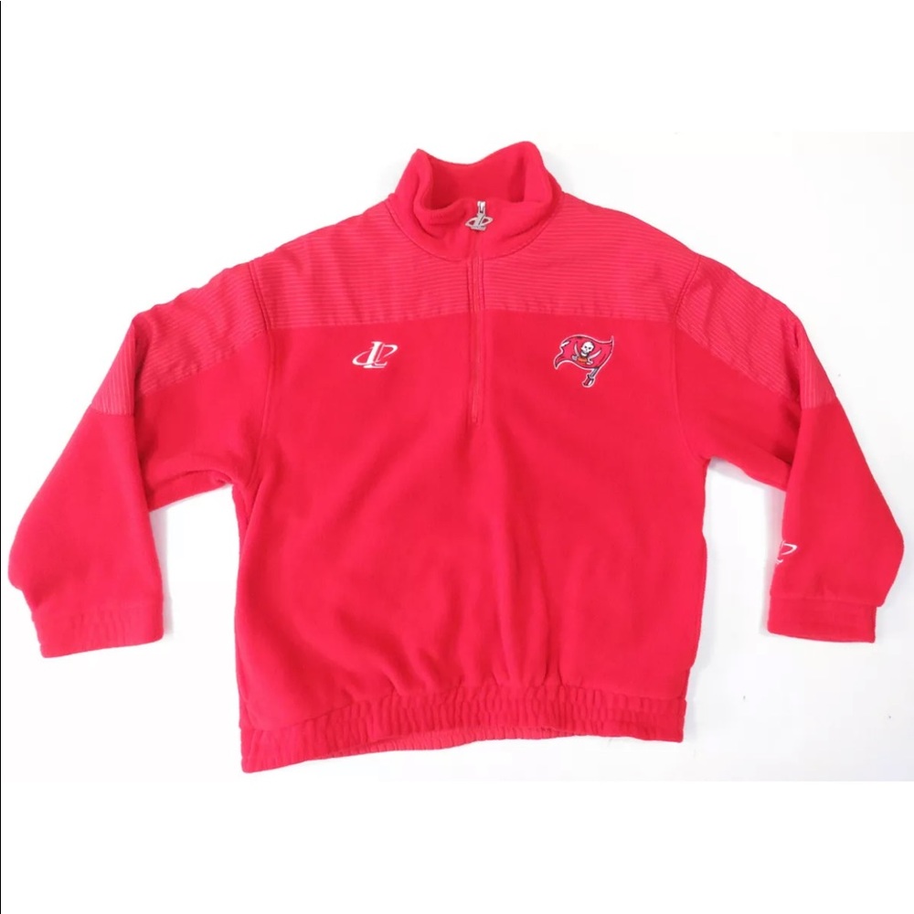 Tampa Bay Buccaneers Logo Athletic Pro Line NFL Fleece 1/4 Zip Jacket L